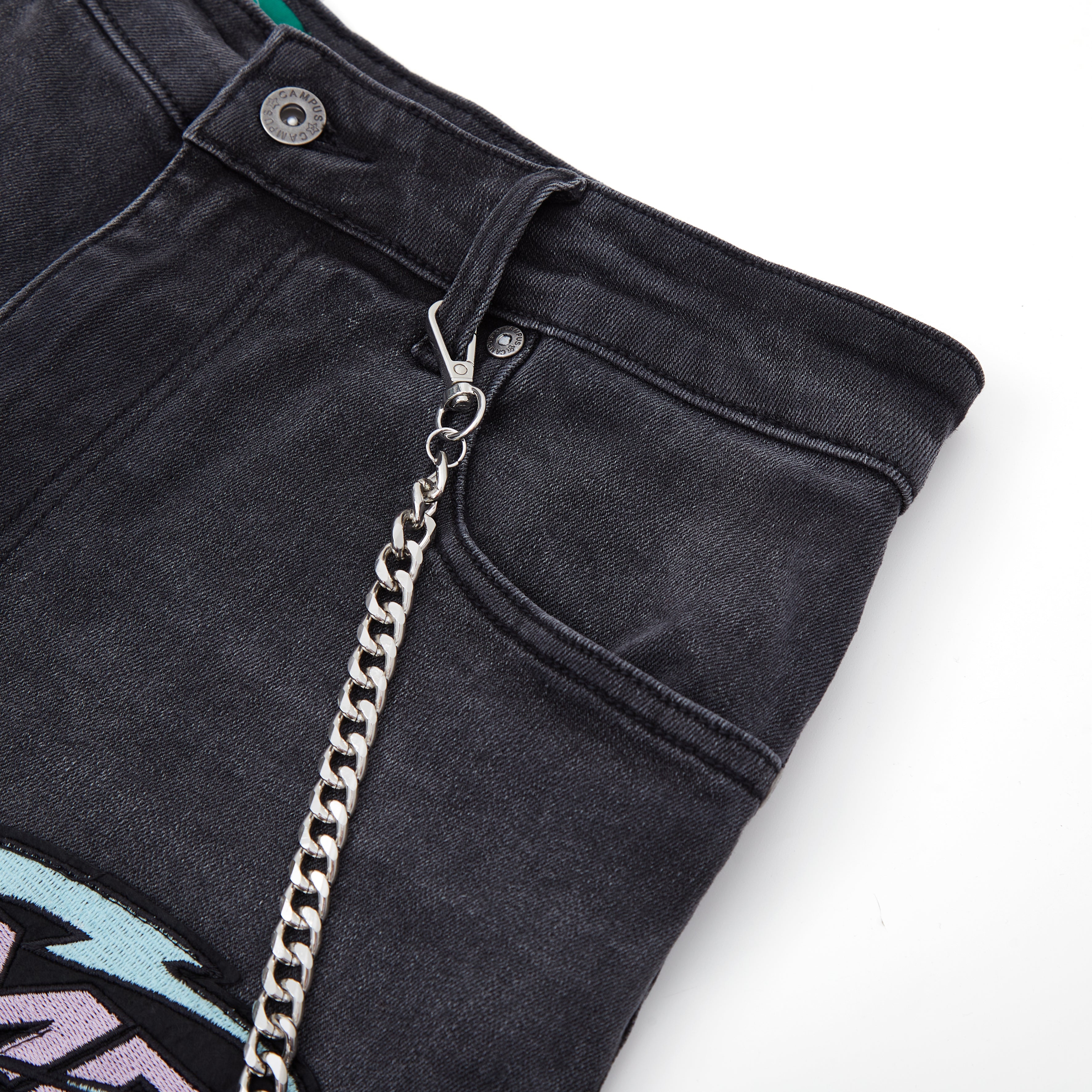 Motor Sports Denim Shorts - Washed Black